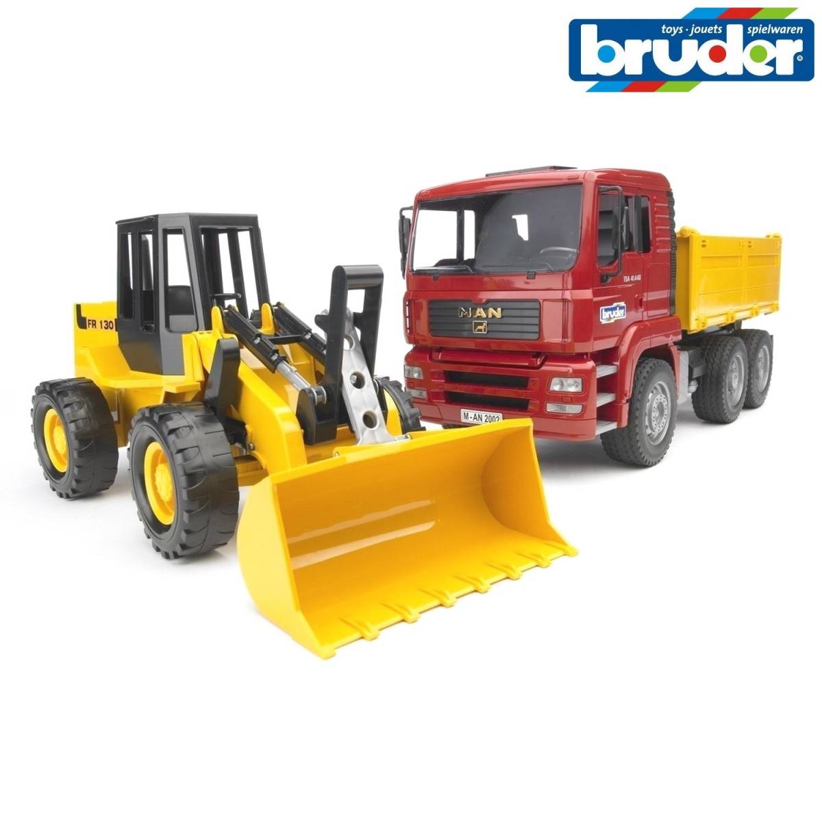 Camion MAN TGA basculabil cu Excavator 02752 Bruder