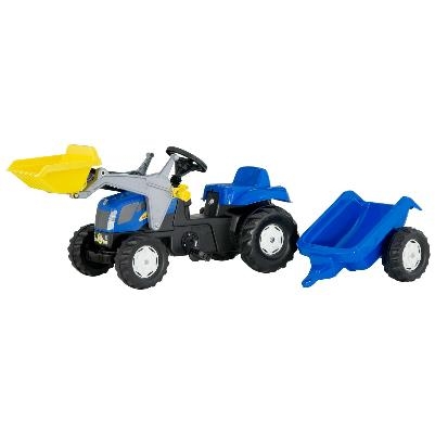 Tractor New Holland T 7550 cu frontlader si cu remorca 023929 Rolly Toys