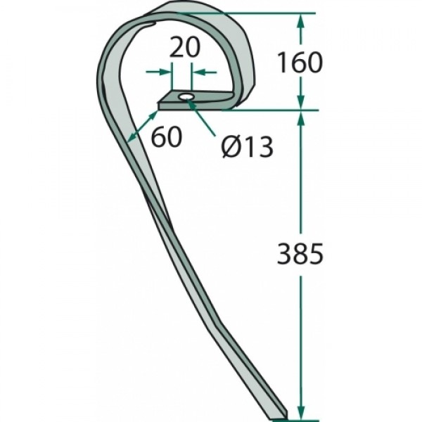 Arc pentru cultivator 32 x 10 mm