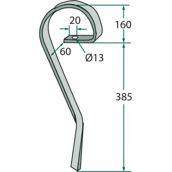 Arc pentru cultivator 32 x 10 mm