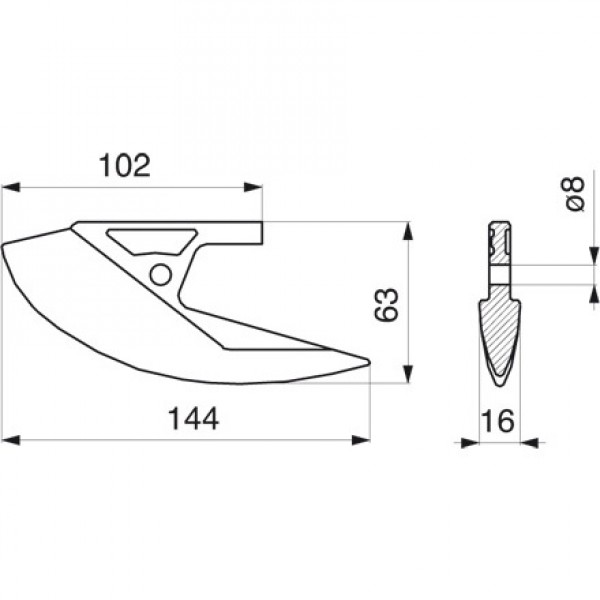 Brazdar pentru semanator 25085, 36066A, 2148571 Nordsten