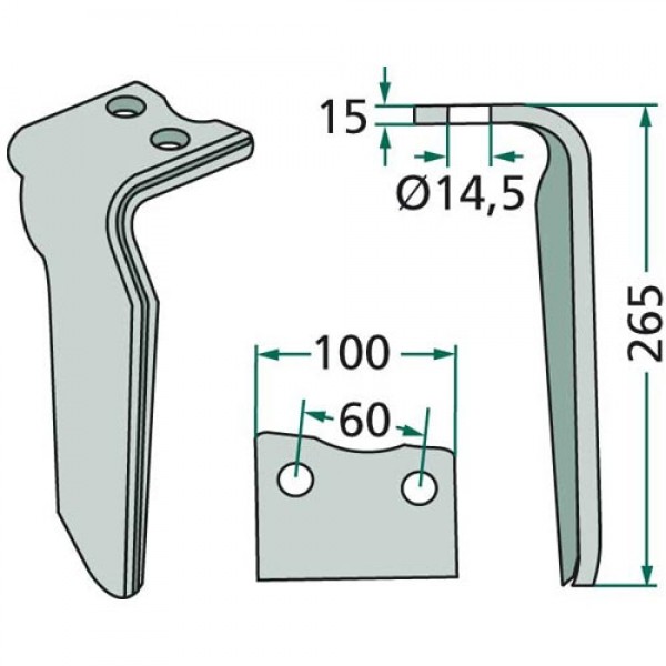 Cutit pentru grapa rotativa 000182937 Howard Remac