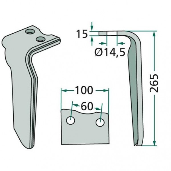 Cutit pentru grapa rotativa 000182937 Howard Remac