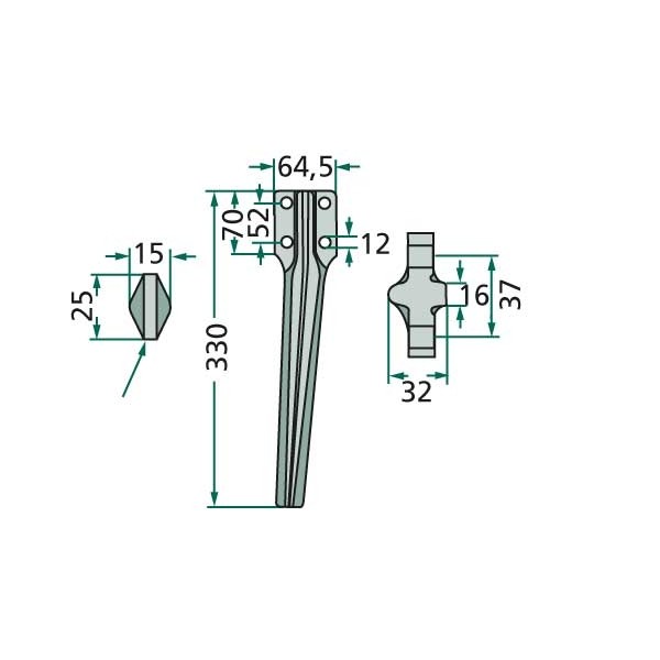 Cutit pentru grapa rotativa 300328 Eberhardt