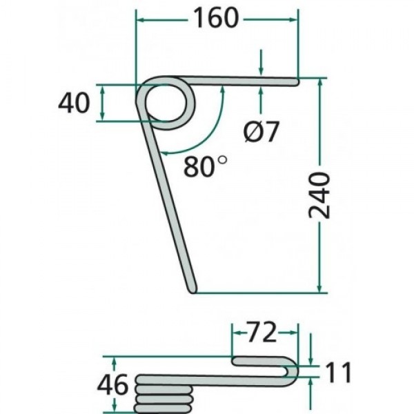 Dinte de grapa fata pentru semanator D033298, 3537047 Lemken Hassia