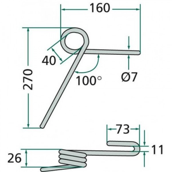 Dinte de grapa spate pentru semanator D033299, 3537046 Lemken Hassia