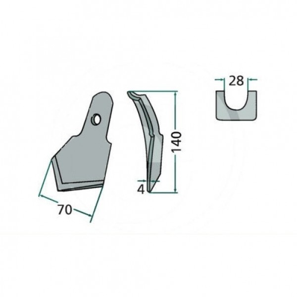 Sageata pentru arc cultivator 140x70x4 mm