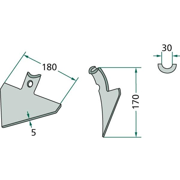 Sageata pentru arc cultivator 45x12 mm