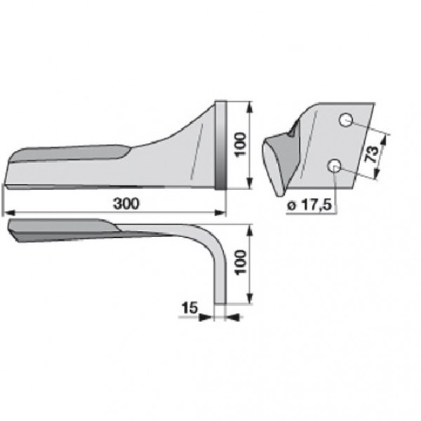 Cutit freza pentru Lemken Sormaitat 3377024MPC, MZ28PBR Dreapta