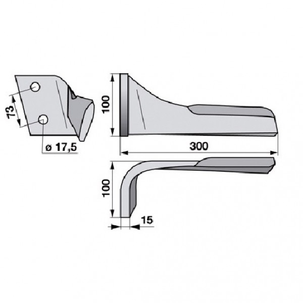 Cutit freza pentru Lemken Sormaitat 3377025MPC, MZ28PBL Stanga