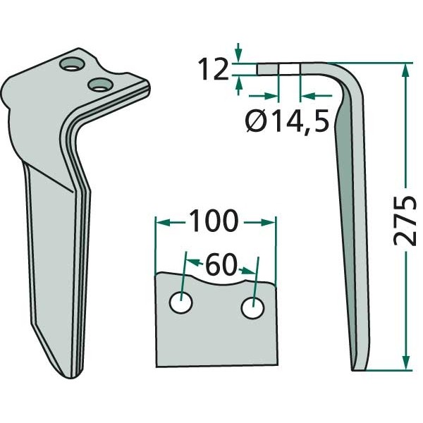 Cutit pentru grapa rotativa 000182935 Howard