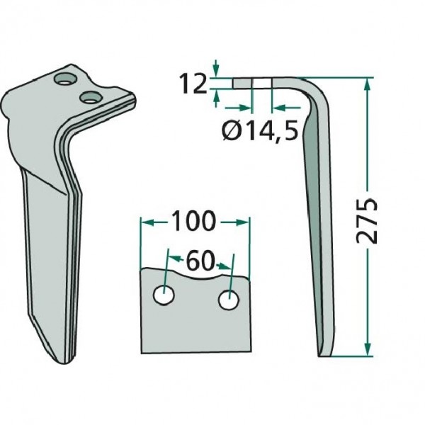 Cutit pentru grapa rotativa 000182935 Howard