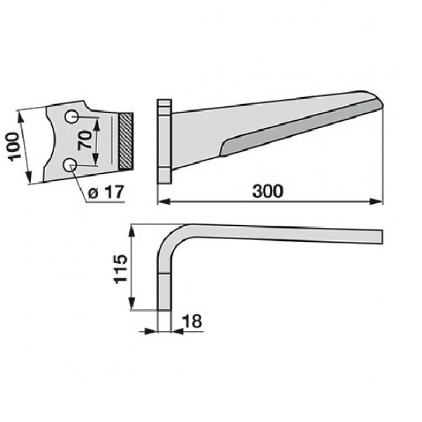 Cutit pentru grapa rotativa 84231802 Rabe