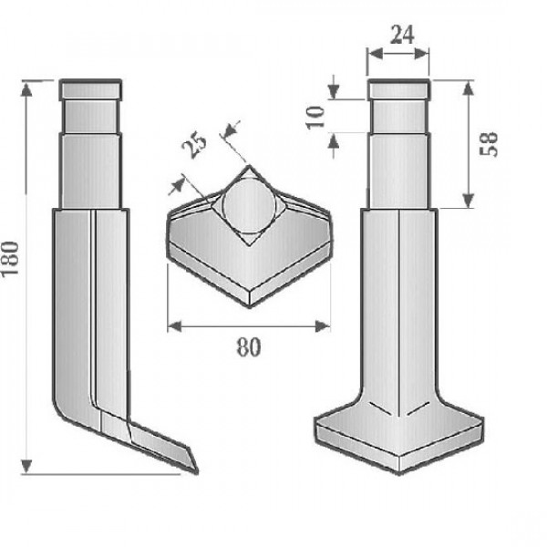 Cutit pentru grapa rotativa E-35921, 00035921 Rau