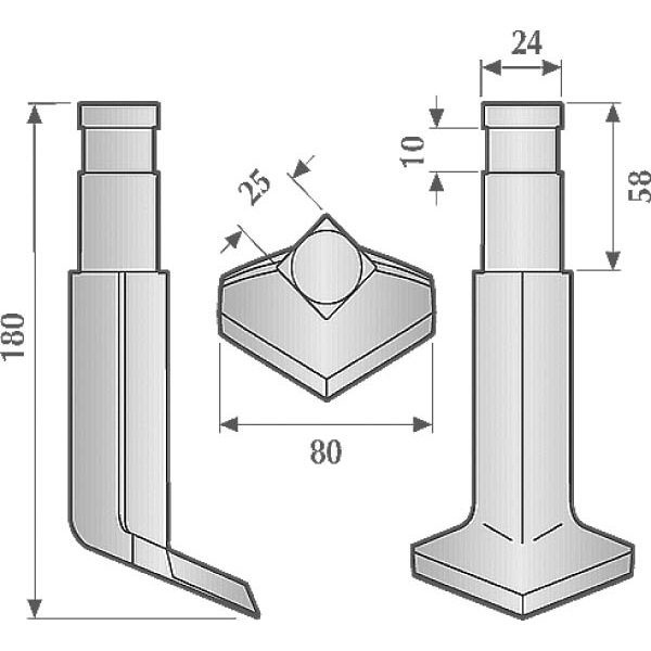 Cutit pentru grapa rotativa E-35921, 00035921 Rau