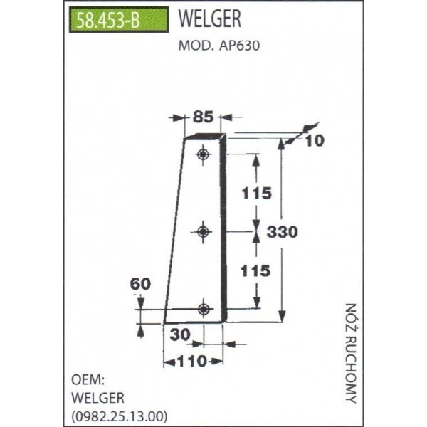 Cutit Piston Pentru Welger AP630