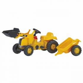 Tractor CAT cu frontlader si cu remorca 023288 Rolly Toys
