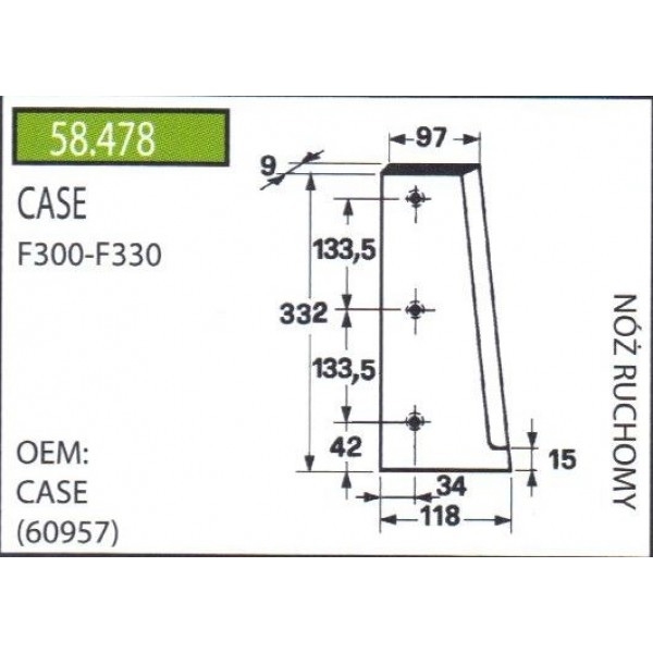 Cutit pentru presa Case 60957