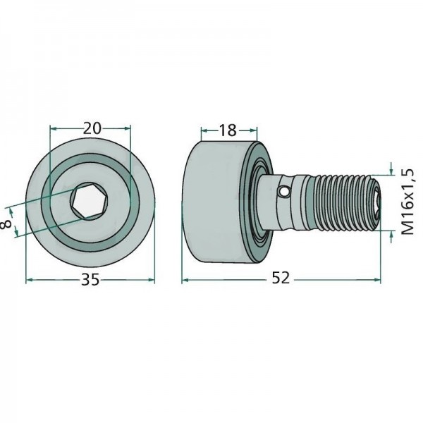 Rola piston pentru presa Krone 933201.0