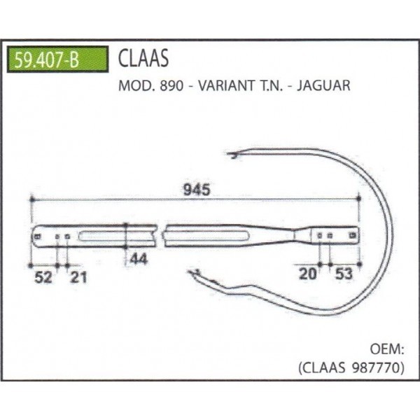 Tabla Pick-Up Claas Rolant Variant, 890, Jaguar