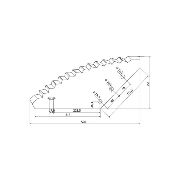 Cutit pentru vagon amestec furaje Omas, Unifeed 60903509, 70-134