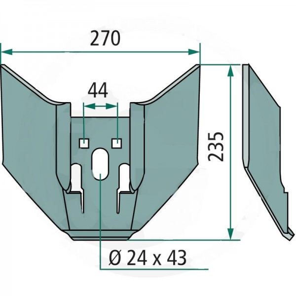 Brazdar cu aripi pentru cultivator Vogel & Noot G0350003