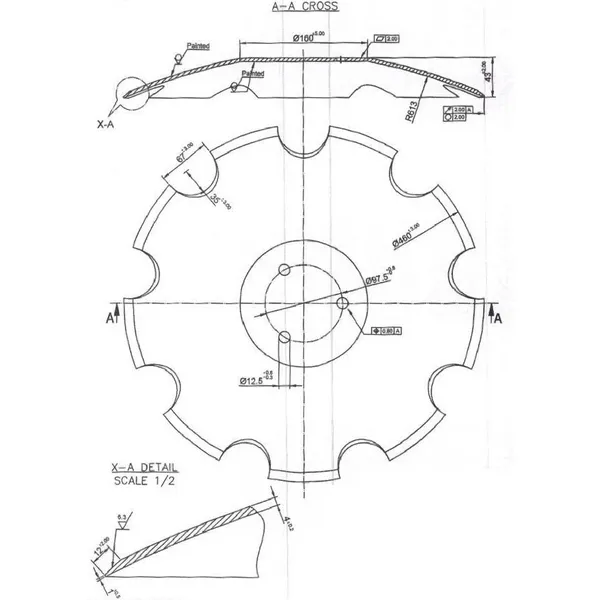 Disc crestat 23246102 Horsch 455x4 mm