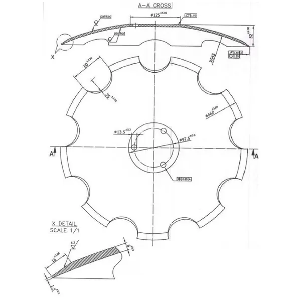 Disc crestat 23246106 Horsch 455x6 mm