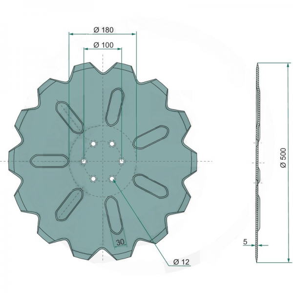 Disc crestat pentru plug Lemken 3490042 500x5 mm