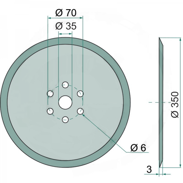 Disc neted pentru semanator 3490010 Lemken 350x3 mm