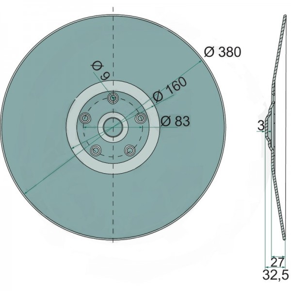 Disc neted pentru semanator 8504330810 Pottinger 380x3 mm