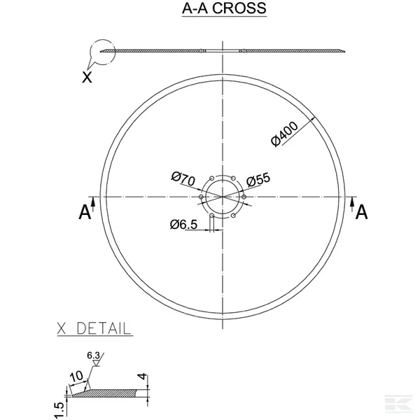 Disc neted pentru semanator Amazone / BBG 400x4 mm 974399