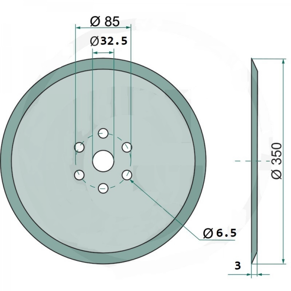 Disc neted pentru semanator Monosem 10100012 350x3 mm