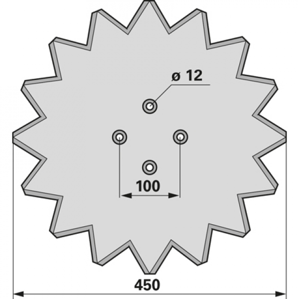 Taler disc crestat Kverneland 076409 450x5 mm