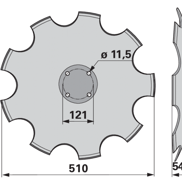 Taler disc crestat pentru grapa Amazone / BBG 510x5 mm 78201966