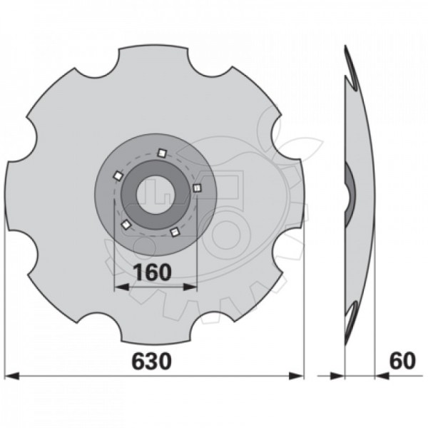 Taler disc crestat pentru plug Lemken 3490467 620x6 mm