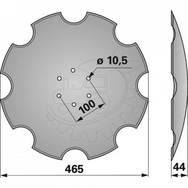 Taler disc crestat pentru plug Lemken 3490471 465x5 mm