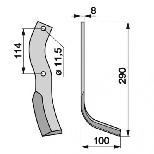 Cutit pentru freza rotativa 626094, 624399, 626090 Howard