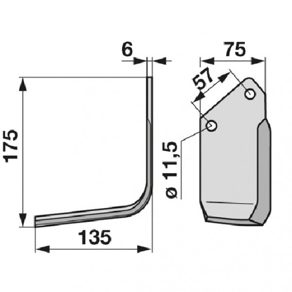 Cutit pentru freza rotativa 9900, 9923 Howard