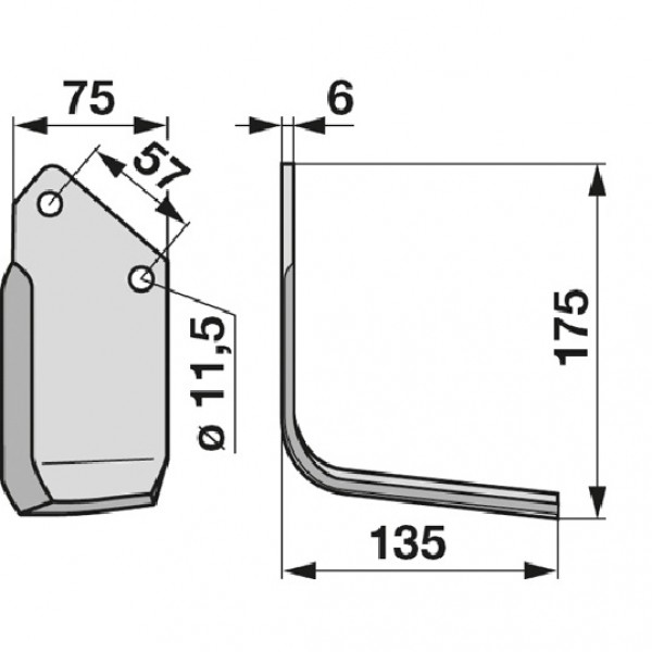 Cutit pentru freza rotativa 9901, 9924 Howard