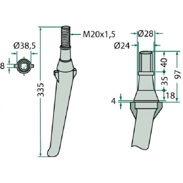 Cutit pentru grapa rotativa 1169903150 Lely