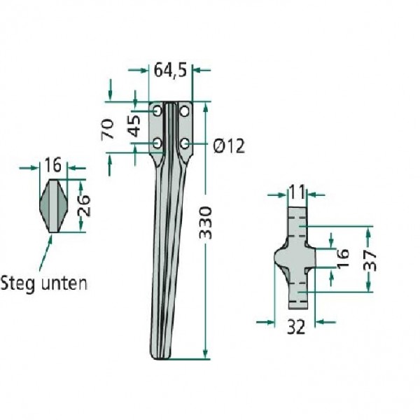 Cutit pentru grapa rotativa 300333 Eberhardt