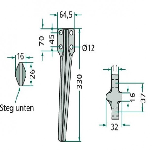 Cutit pentru grapa rotativa 300334 Eberhardt