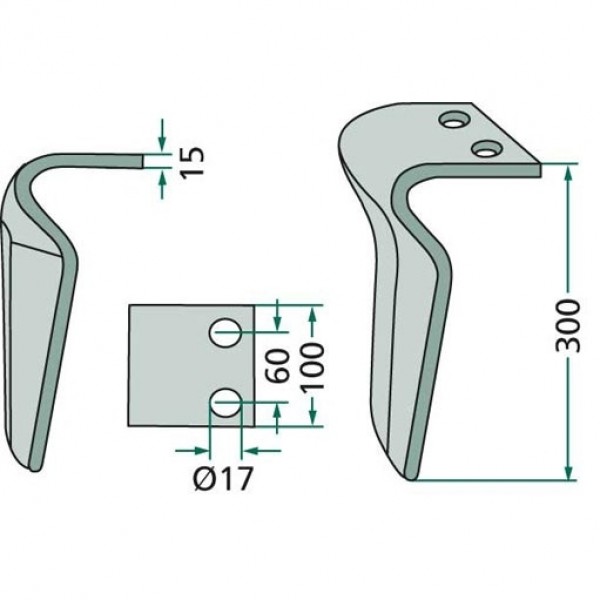 Cutit pentru grapa rotativa 36100215 Maschio