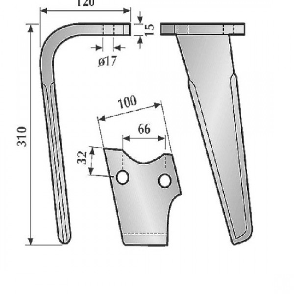 Cutit pentru grapa rotativa 84045002 Rabe