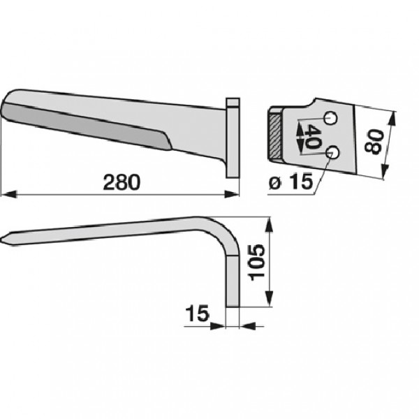 Cutit pentru grapa rotativa 84091201 Rabe