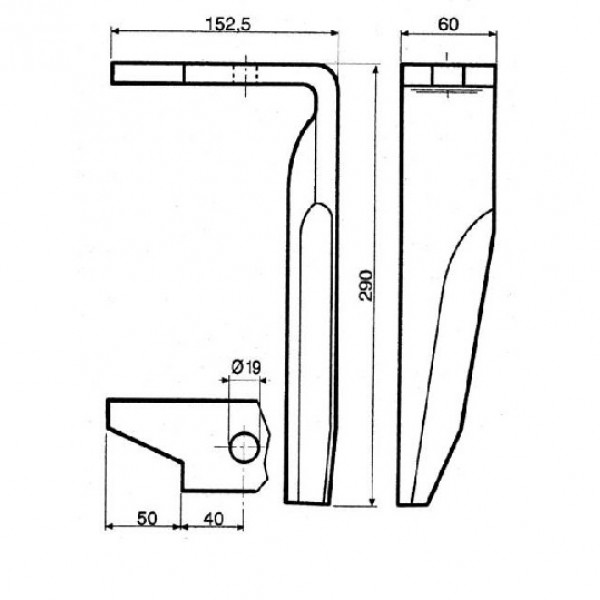 Cutit pentru grapa rotativa 951012, 950789, KE02/03 Amazone