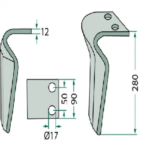 Cutit pentru grapa rotativa MAE 010146, 27100209, V05494, E44502 Kverneland Landsberg Maletti Maschio Rau Vogel&Noot