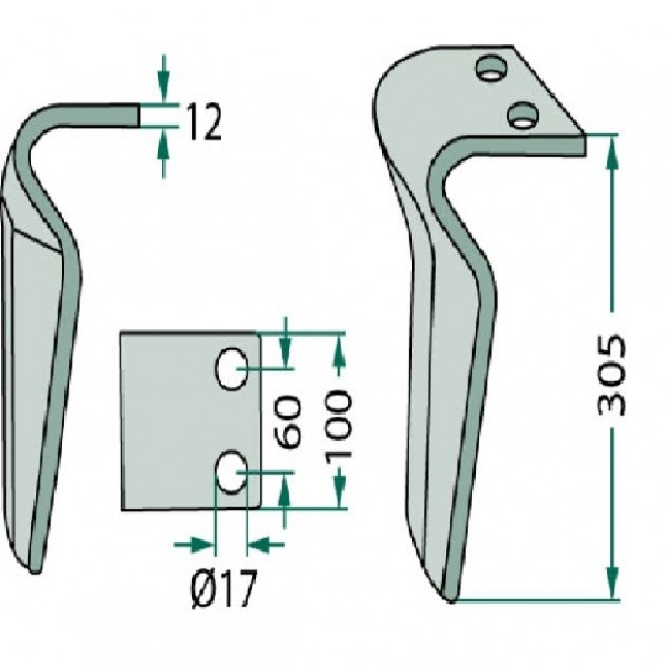 Cutit pentru grapa rotativa V05590, 36100211 Breviglieri, Maschio, Regent, Sovema, Vogel&Noot