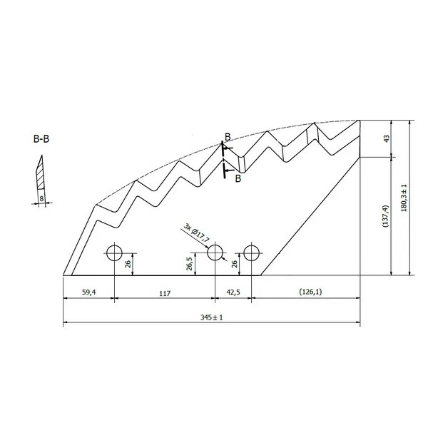 Cutit pentru vagon amestec furaje Kuhn A5302190